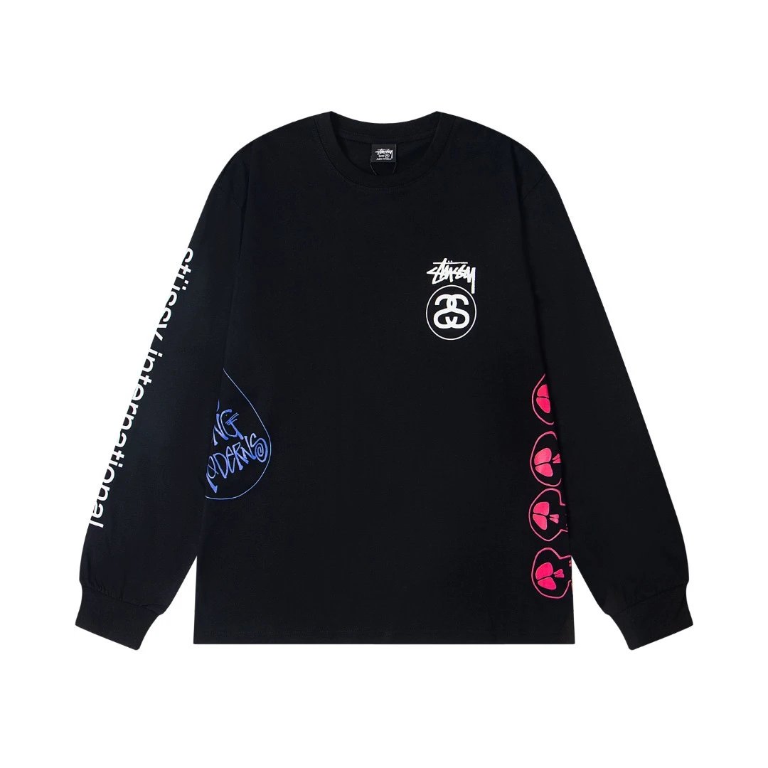 Stussy Letter Print Crew Neck Long-Sleeve T-Shirt photo 8