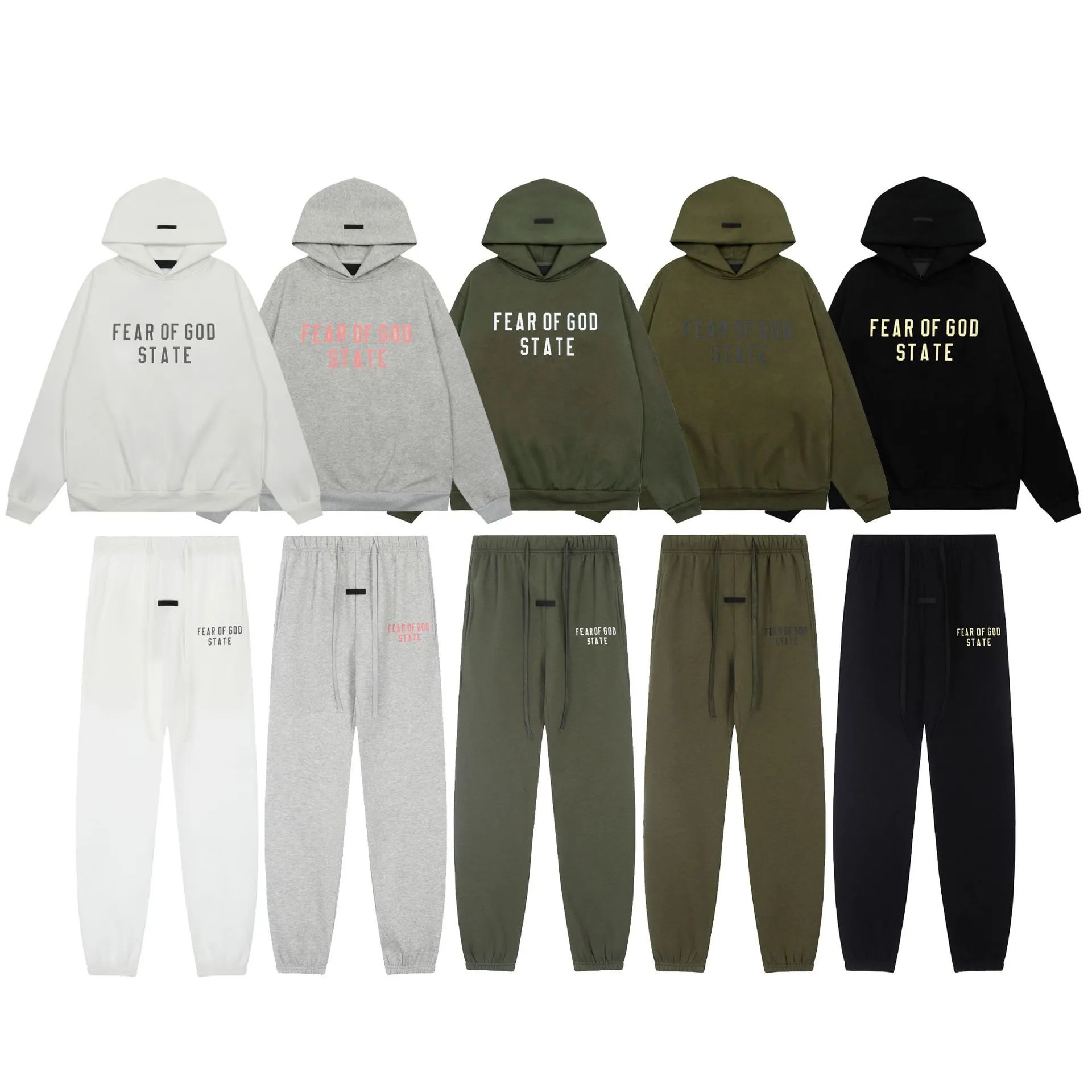 Fear of God Essentials Beige Hoodie and Sweatpants Set - 7