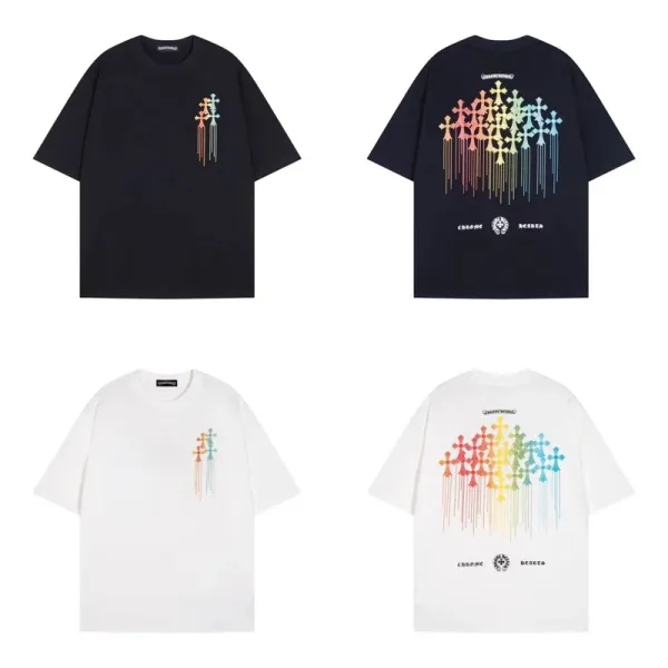 Chrome Hearts x Rainbow Cross T-Shirt Black and White - 1