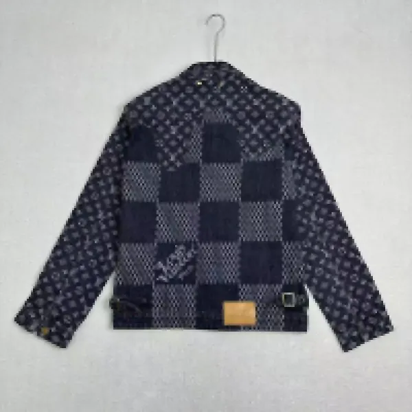 Design Patchwork Indigo Denim Jacket - 7