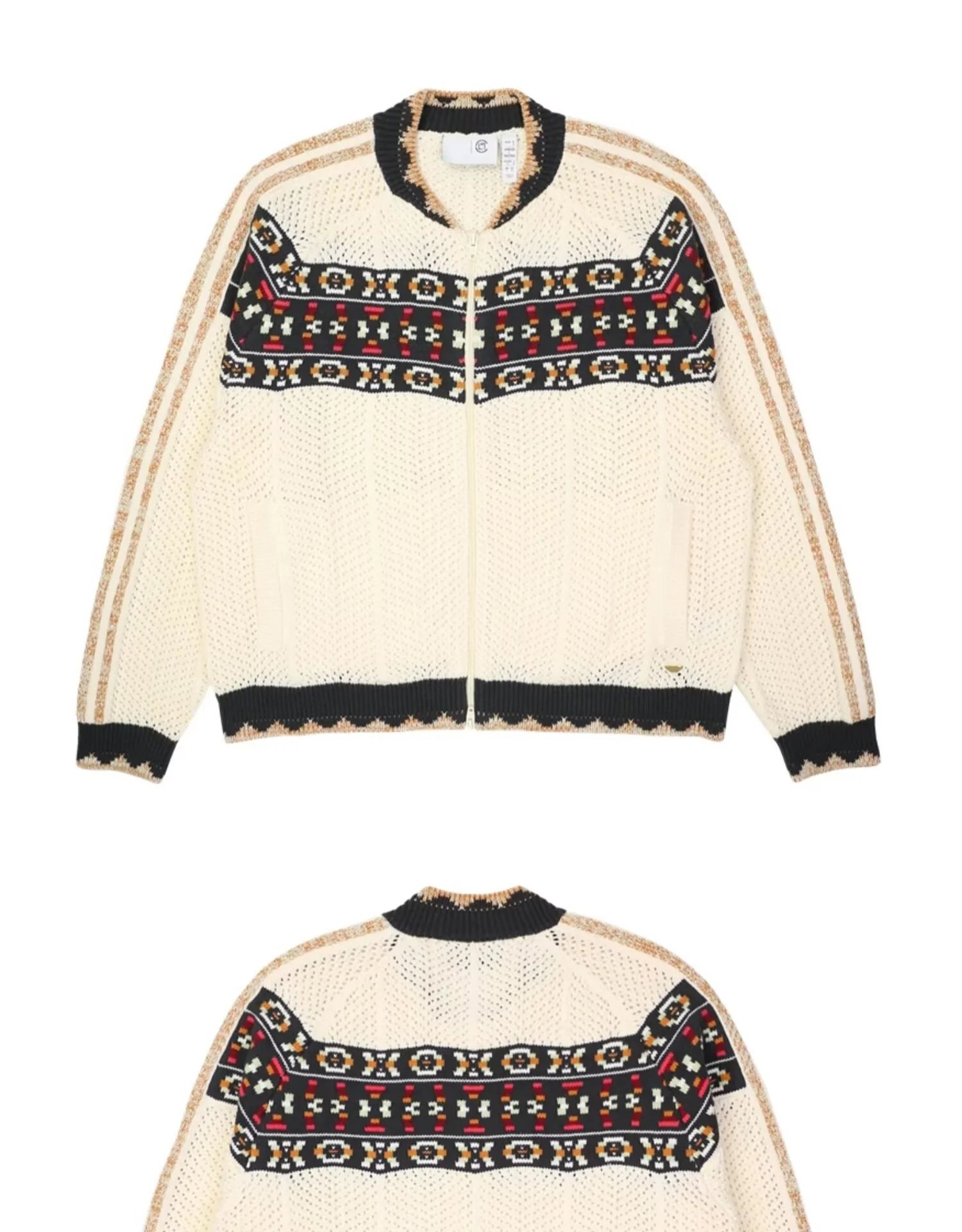 Adidas Three Stripe Mesh Knit Cardigan Jacket photo 5