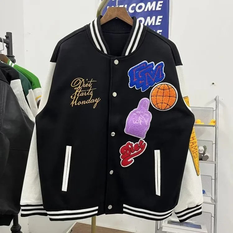 Baseball Jacket with Towel Embroidery