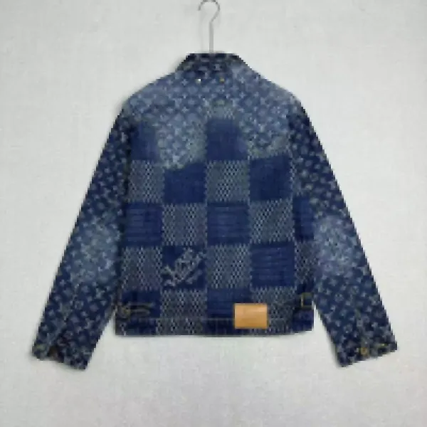 Design Patchwork Indigo Denim Jacket - 4