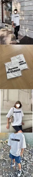 Jil Sander Logo Print Oversized White T-Shirt - 4