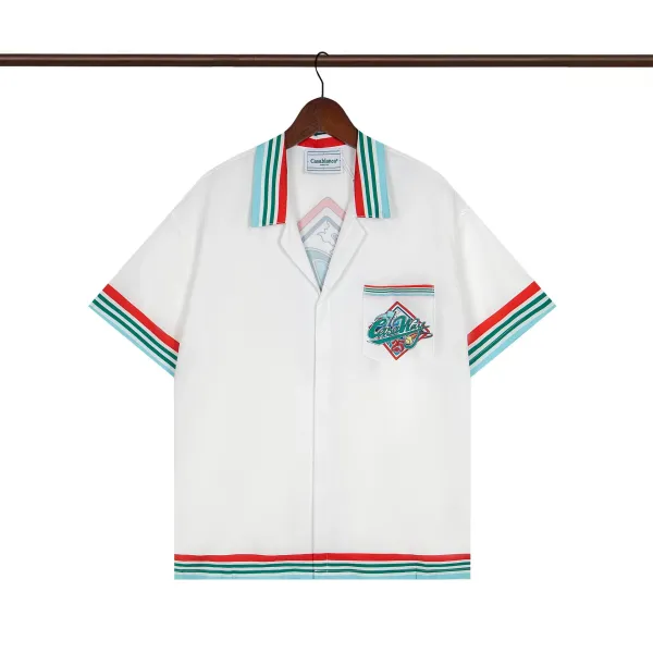 Casablanca Club Shirt White with Multicolor Stripes - 1