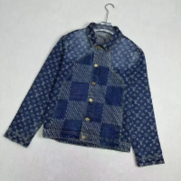 Design Patchwork Indigo Denim Jacket - 3
