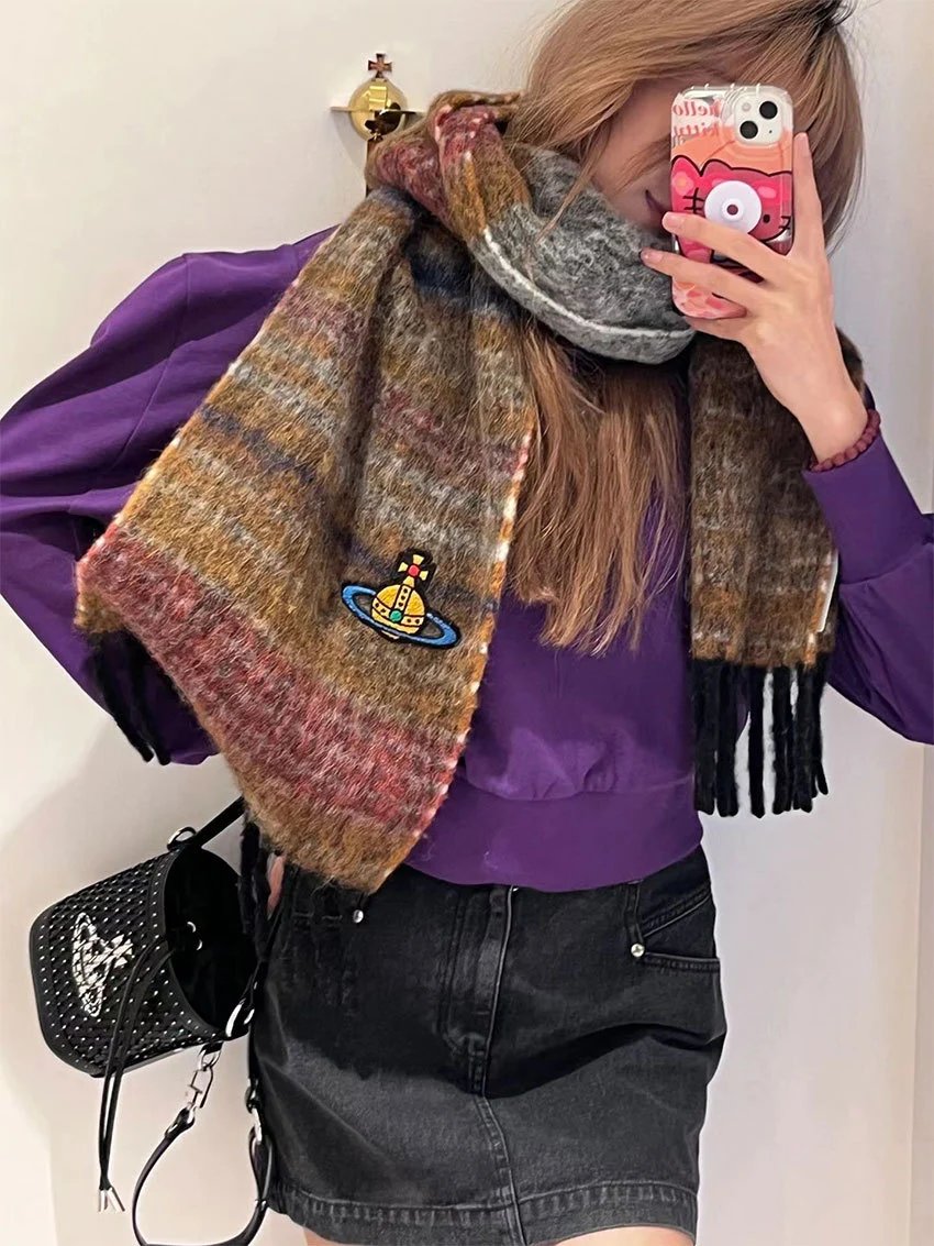 Vivienne Westwood Orb Stripe Cashmere Scarf - 15