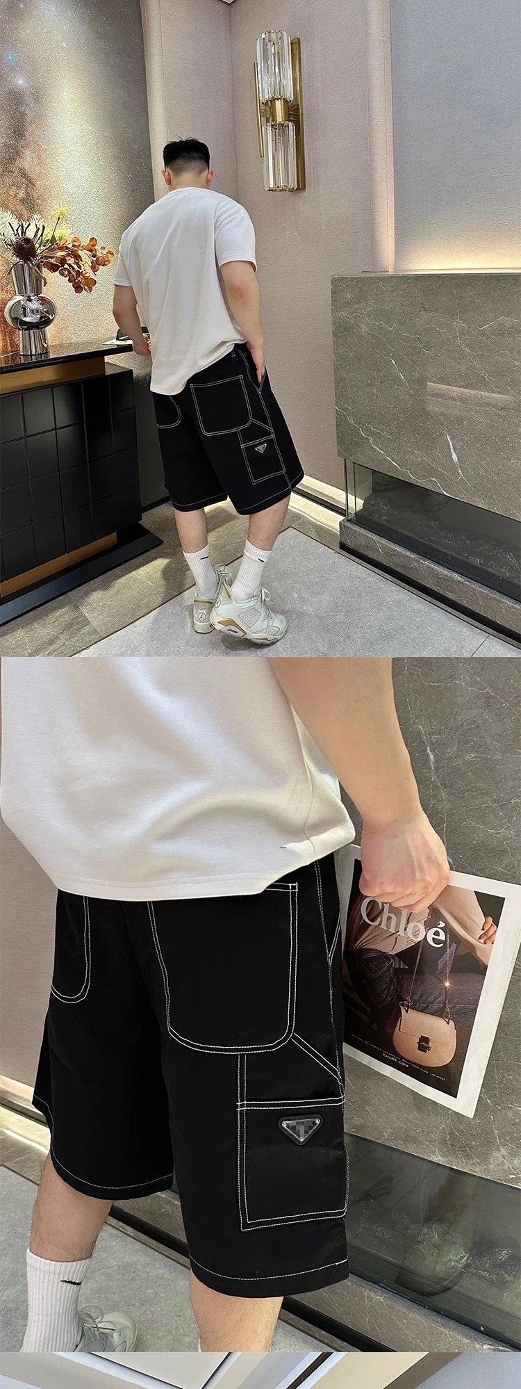 Prada Triangle Logo Cargo Shorts photo 4