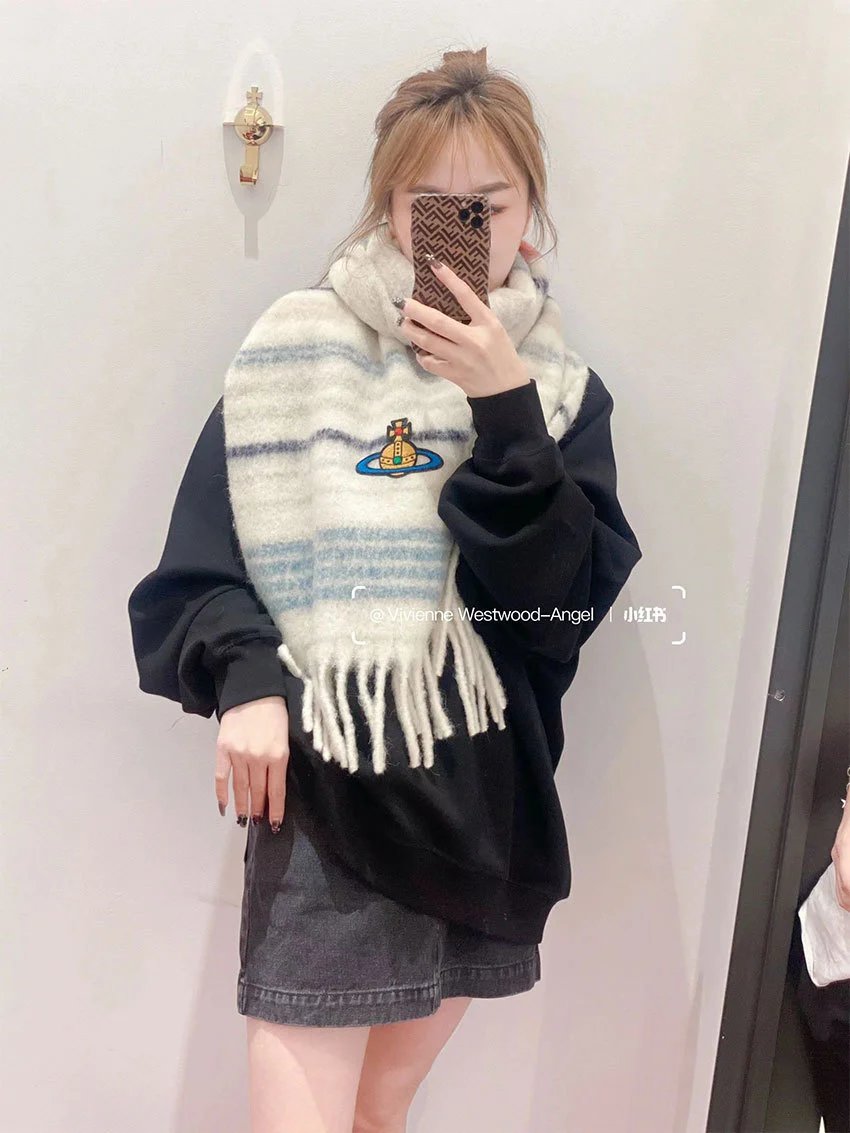 Vivienne Westwood Orb Stripe Cashmere Scarf - 17