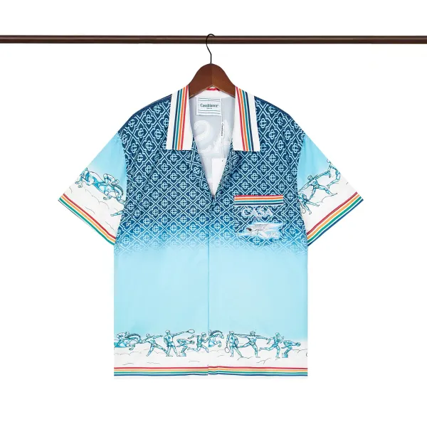 Casablanca Tennis Club Gradient Print Polo Shirt - 1