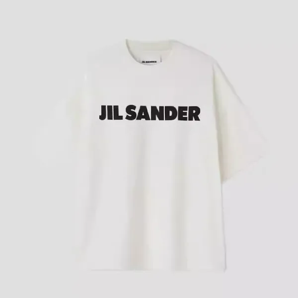 Jil Sander Logo Print Oversized White T-Shirt - 6