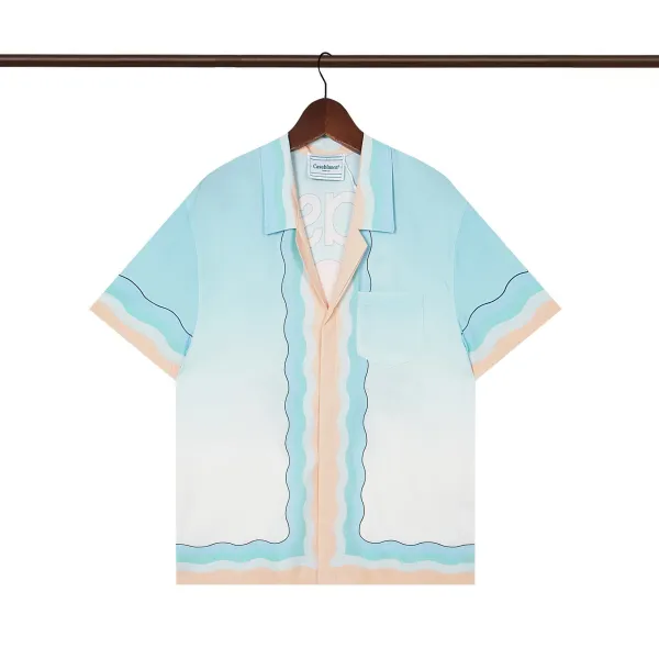 Casablanca Wave Print Short-Sleeve Shirt Multicolor - 1