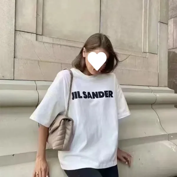 Jil Sander Logo Print Oversized White T-Shirt - 5