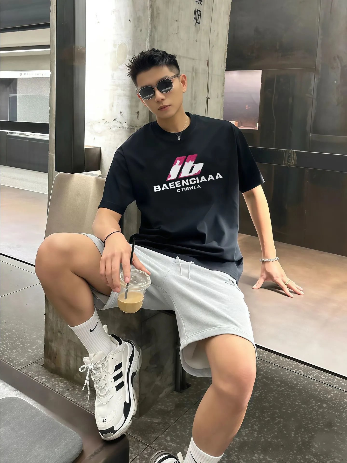 Paris Sunset Graphic Print Black T-Shirt - 7