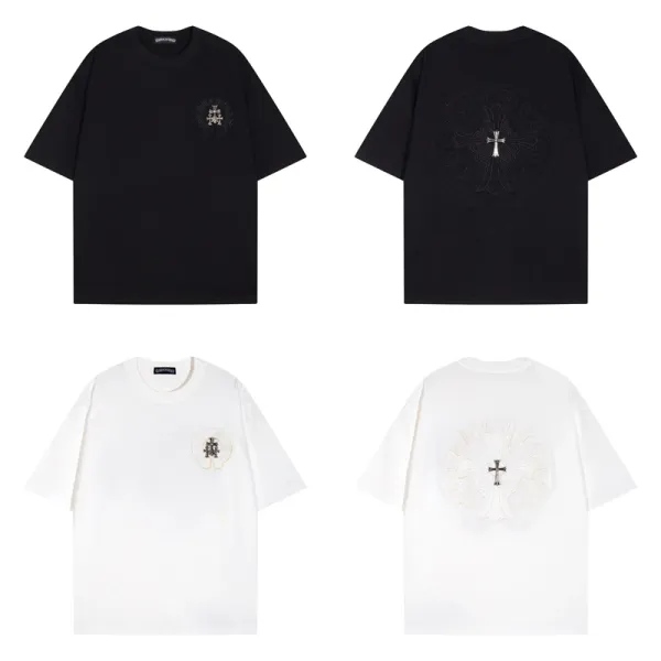 Chrome Hearts Cross Logo T-Shirt Black and White - 7