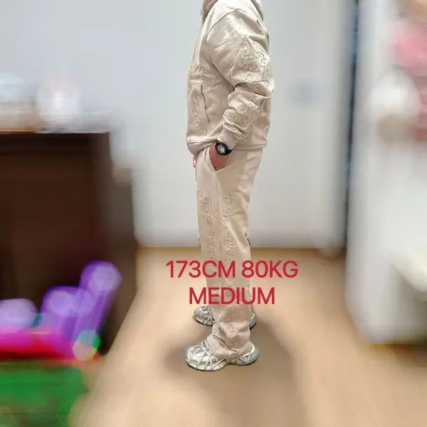 Design Cherry Blossom Embroidered Hooded Jacket Beige Outerwear - 21