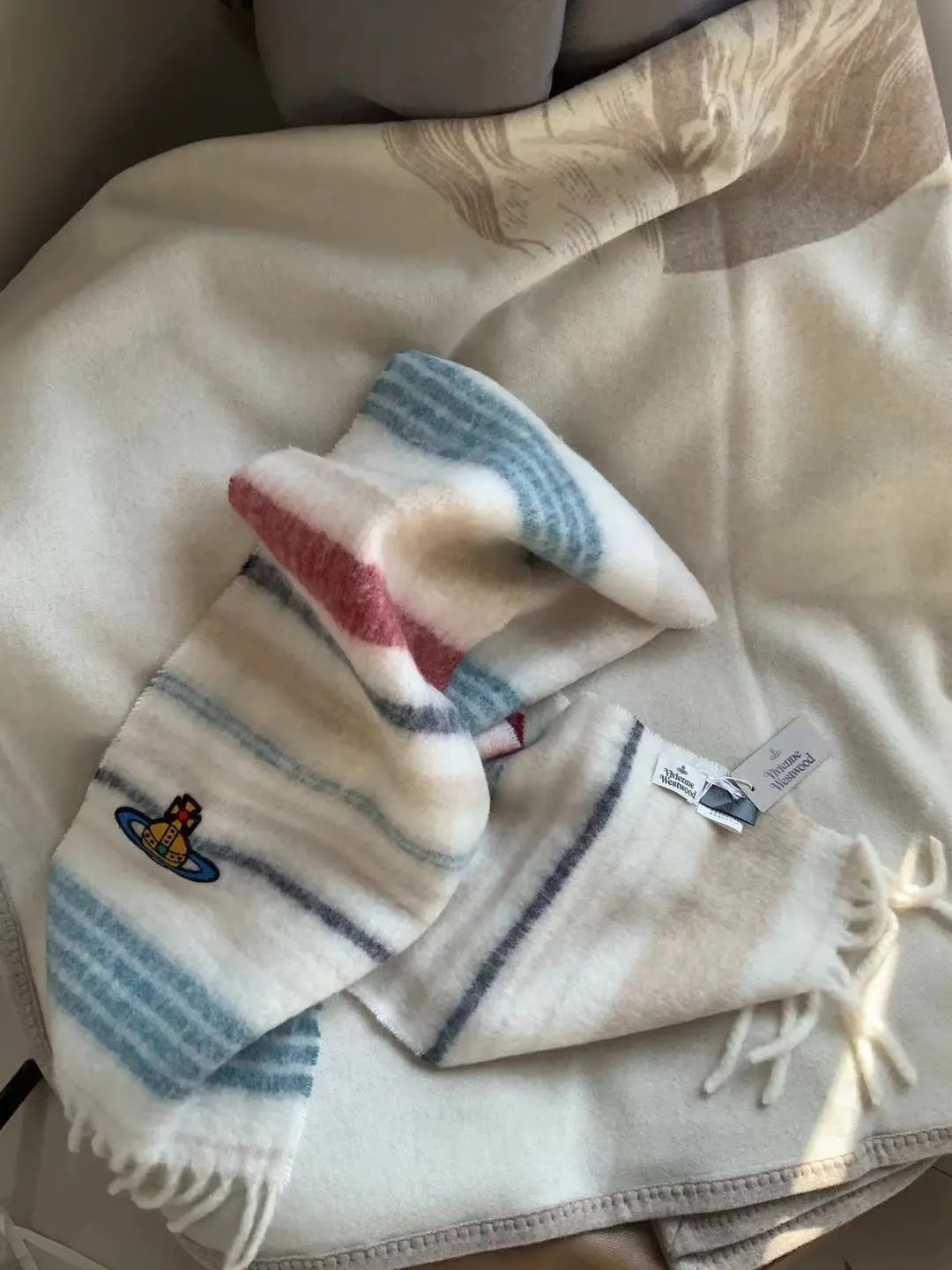 Vivienne Westwood Orb Stripe Cashmere Scarf - 9