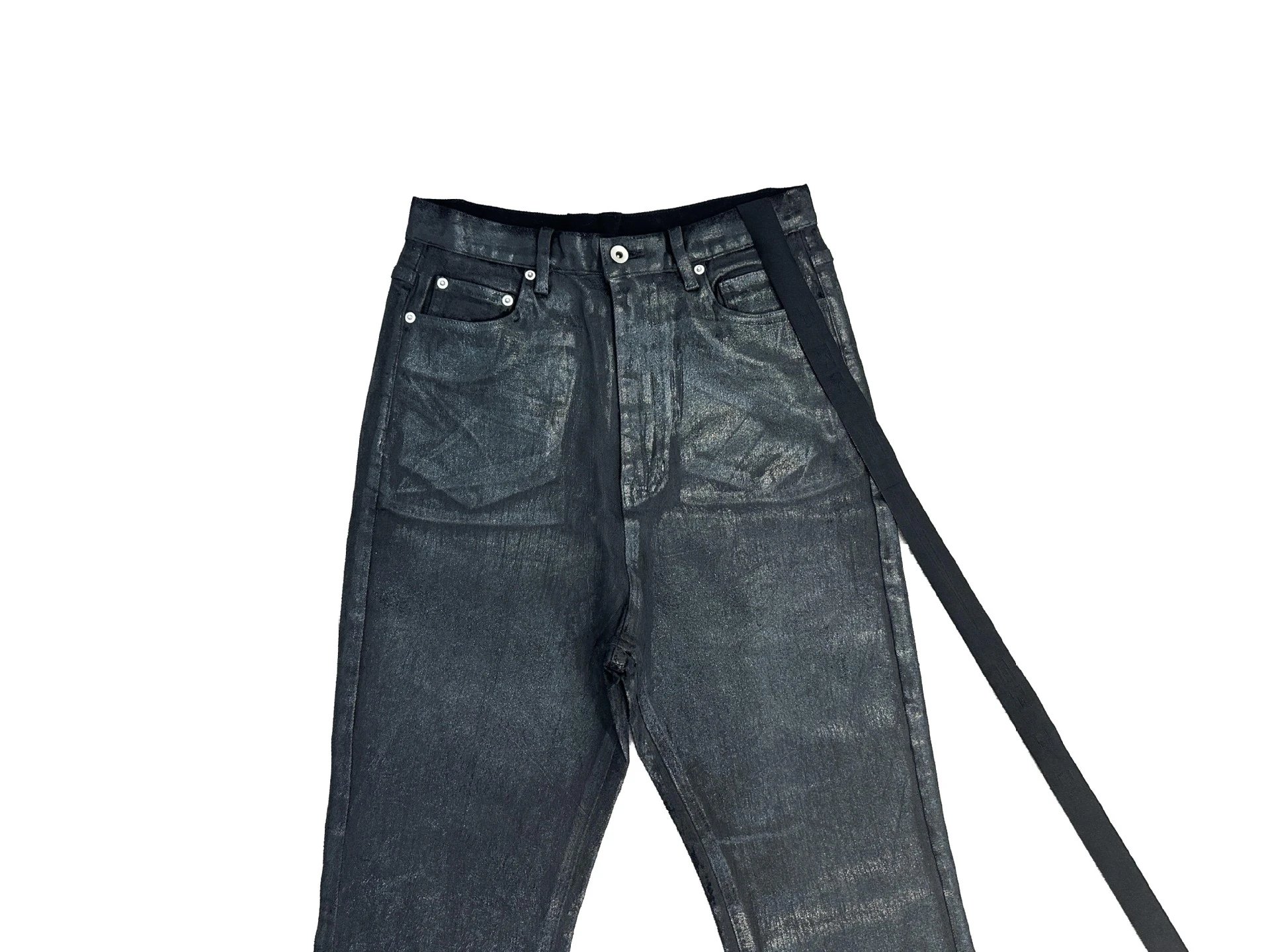 Black High-Stretch Wide-Leg Jeans photo 3