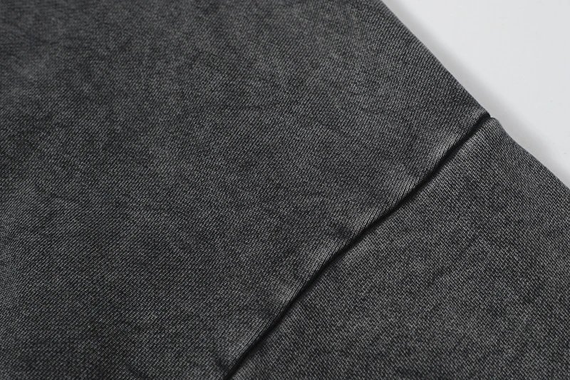 Design Acid Wash Gray Oversized Hoodie - 6