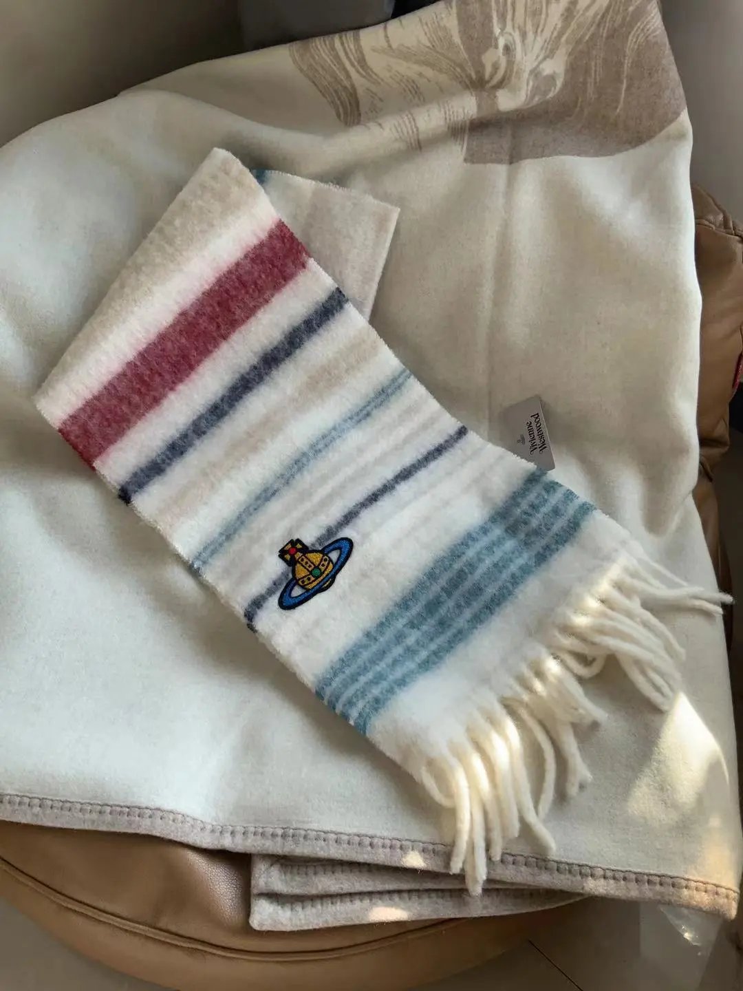 Vivienne Westwood Orb Stripe Cashmere Scarf - 8