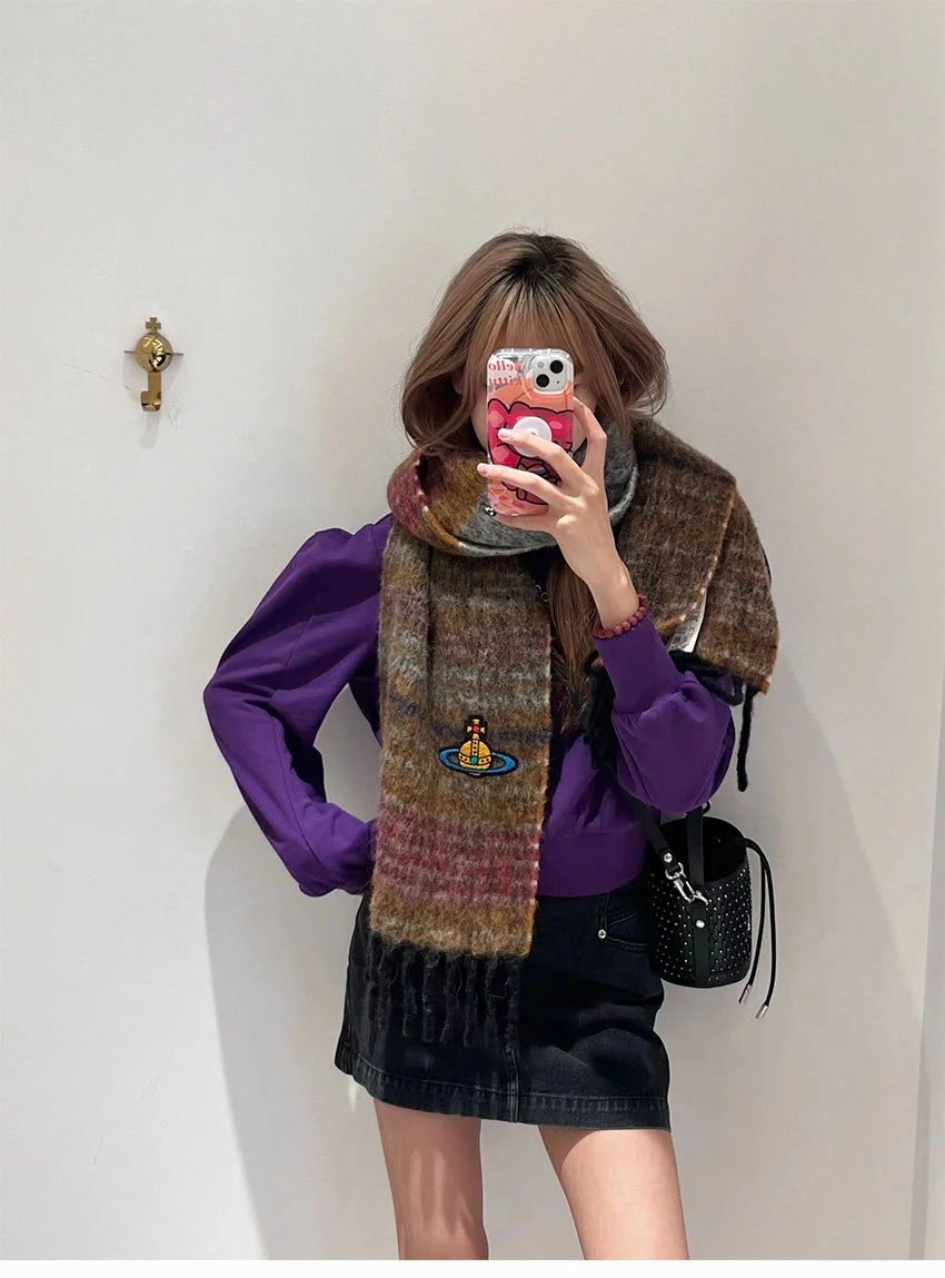 Vivienne Westwood Orb Stripe Cashmere Scarf - 14