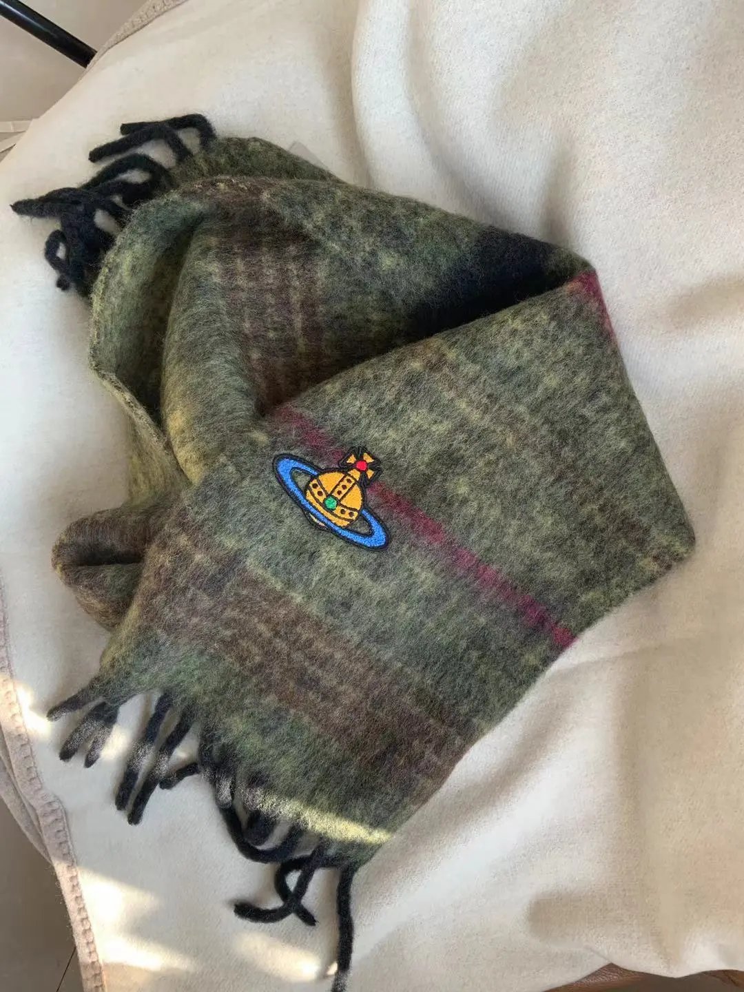 Vivienne Westwood Orb Stripe Cashmere Scarf - 13