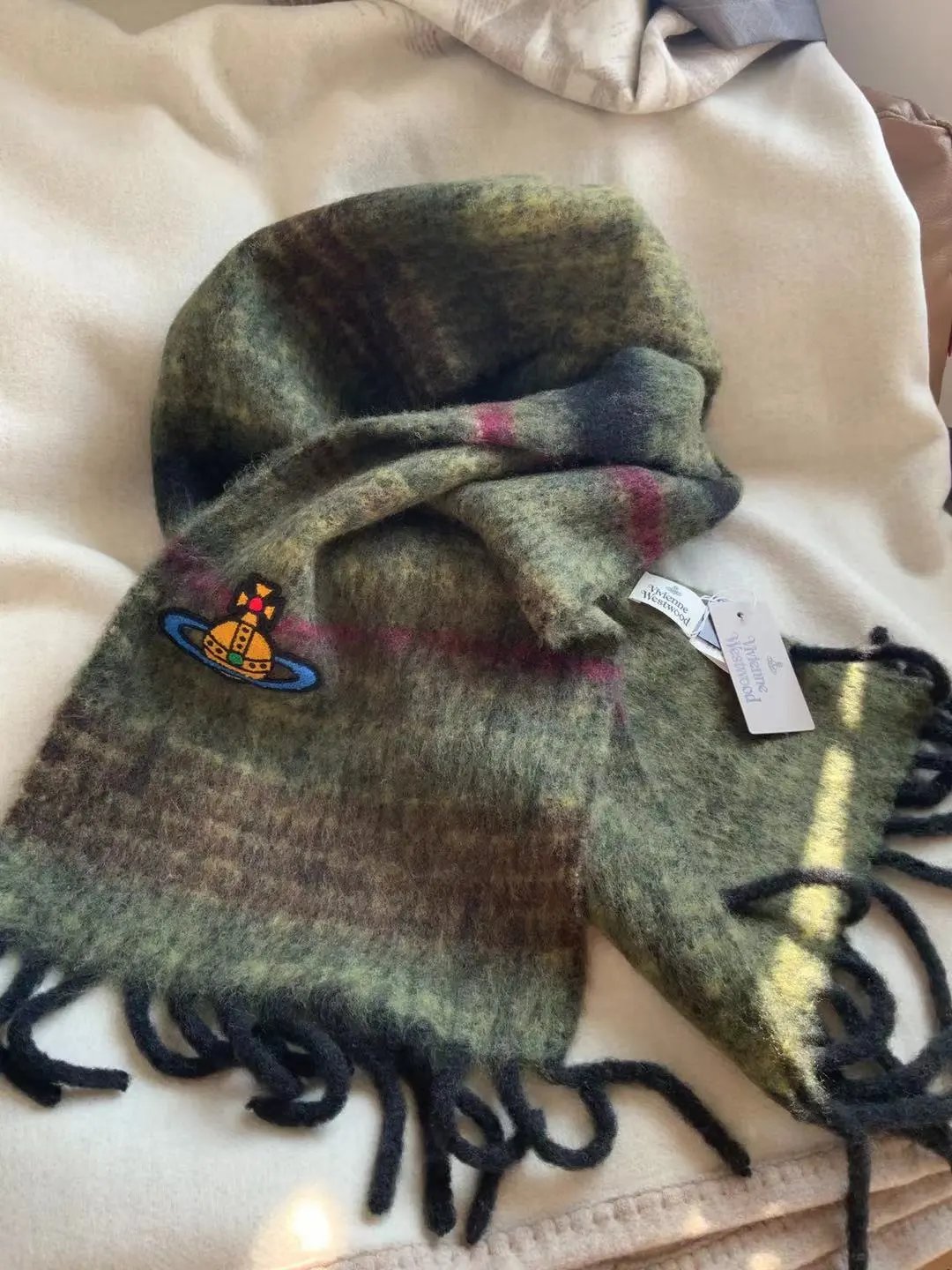 Vivienne Westwood Orb Stripe Cashmere Scarf - 12