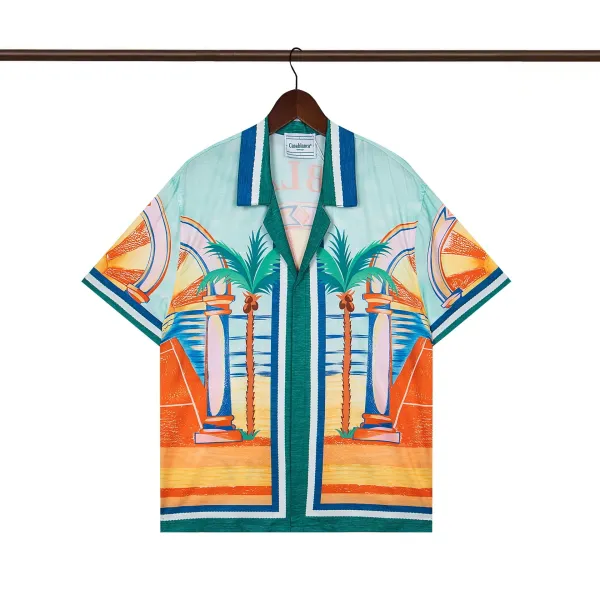 Casablanca Palm Archway Print Short-Sleeve Shirt Multicolor - 1