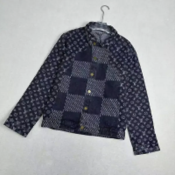Design Patchwork Indigo Denim Jacket - 6