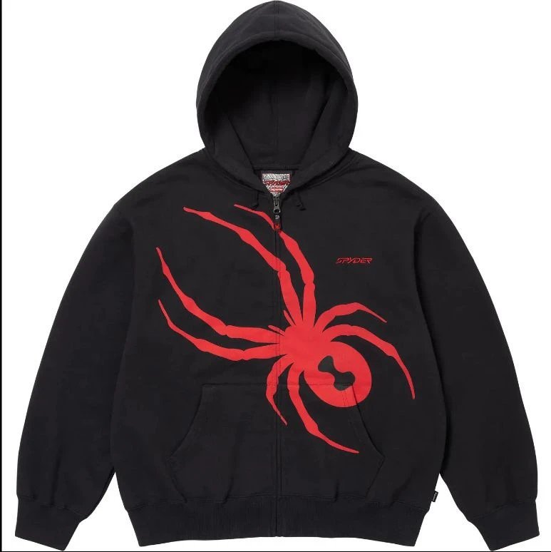 Spider Print Fleece Hooded Cardigan Jacket photo 2