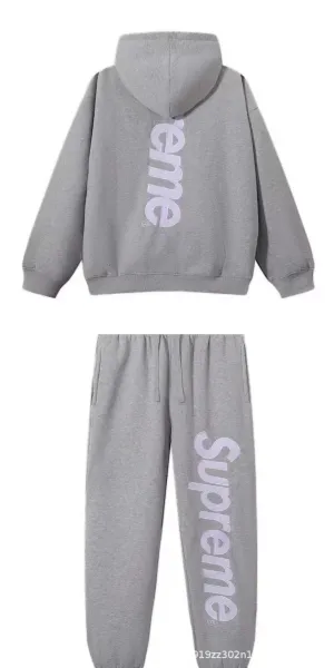 Supreme Box Logo Hoodie and Sweatpants Set Gray - 1