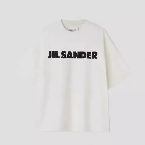Jil Sander Logo Print Oversized White T-Shirt - 1