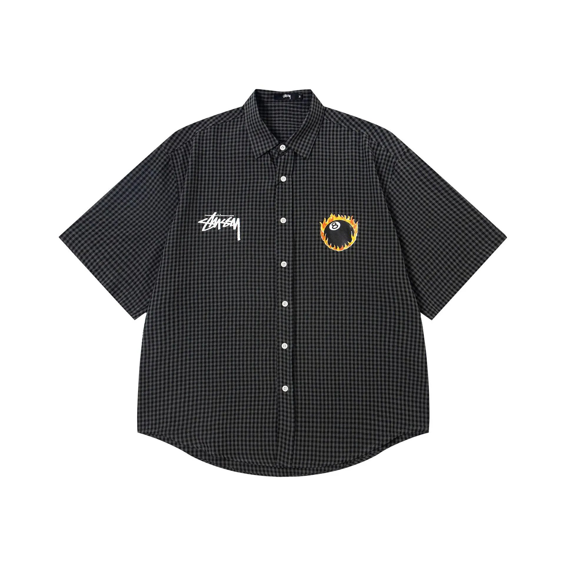 Stussy Classic Striped Collared Casual Short-Sleeve Shirt photo 8