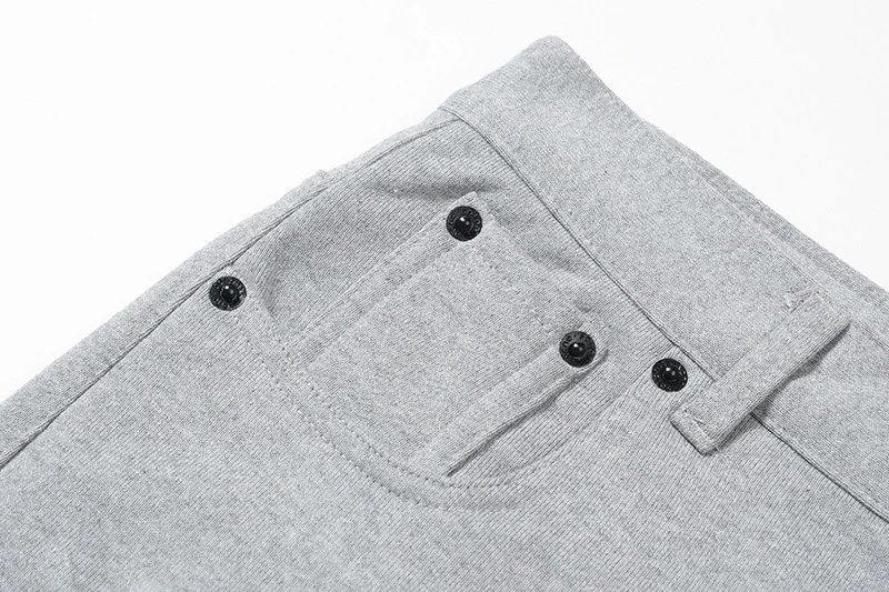 Design Wide-Leg Straight-Cut Gray Denim Jeans - 5