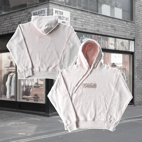 Off-White x Unknown Collaborator Floral Patch Hoodie in Pale Pink - 1