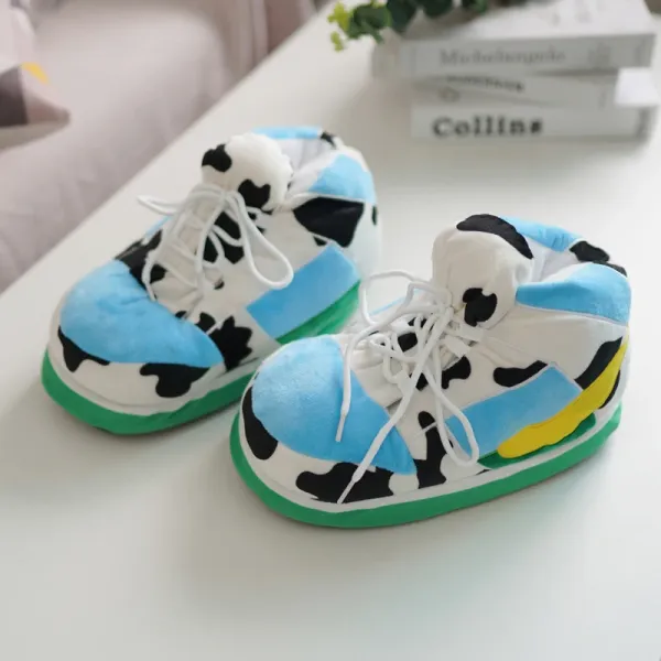 Design Cow Print Slip-On Sneaker Slippers Multicolor - 1