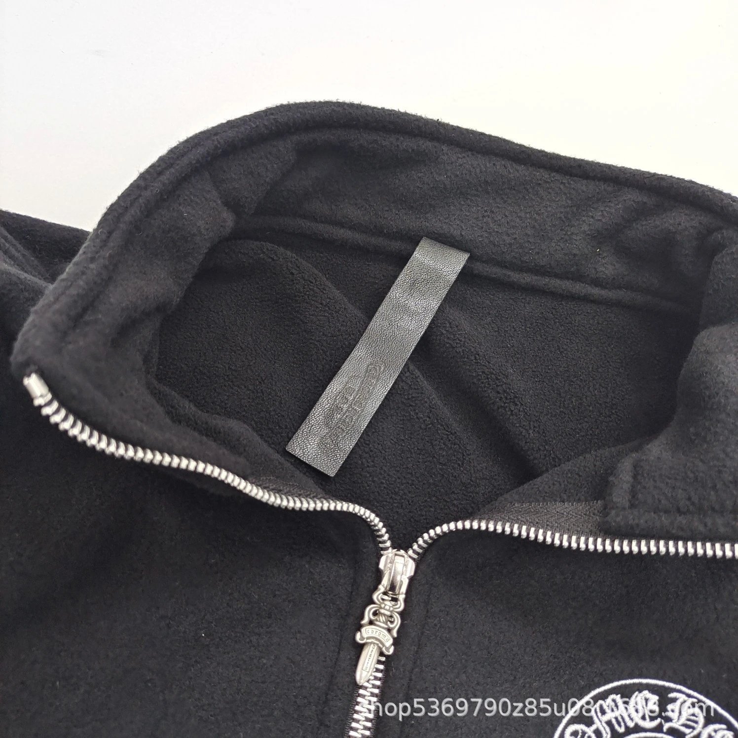 Chrome Hearts Half-Zip Fleece Pullover Navy - 4