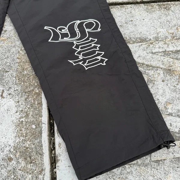 Supreme Gothic Logo Windbreaker Pants Black - 17