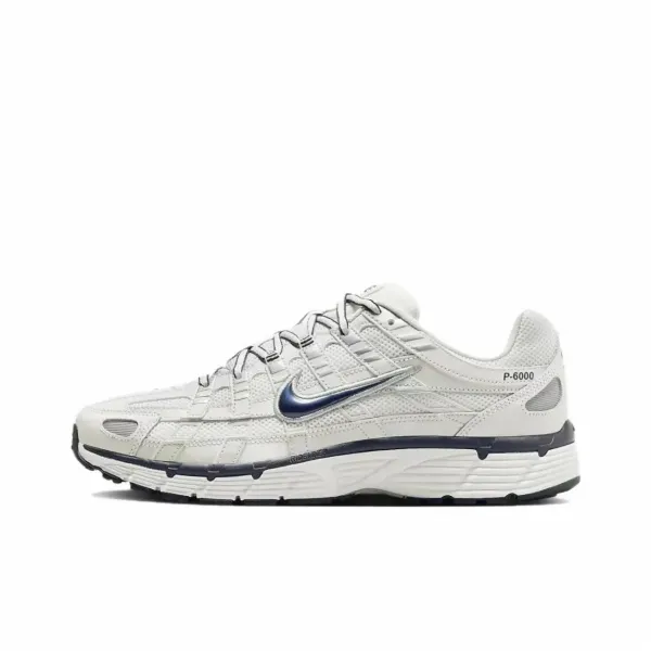 Nike P-6000 White and Navy Running Shoes - 1