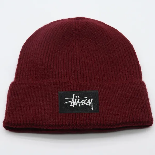 Stüssy Classic Logo Beanie Burgundy - 1