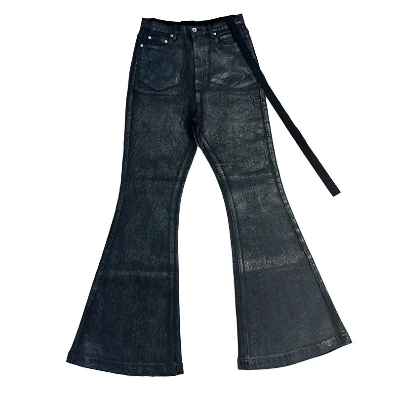 Black High-Stretch Wide-Leg Jeans photo 6