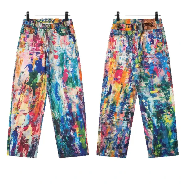 Acne Studios Paint Splatter Wide-Leg Jeans Multicolor - 1