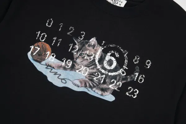 Maison Margiela Tabi Cat Print White T-Shirt - 20