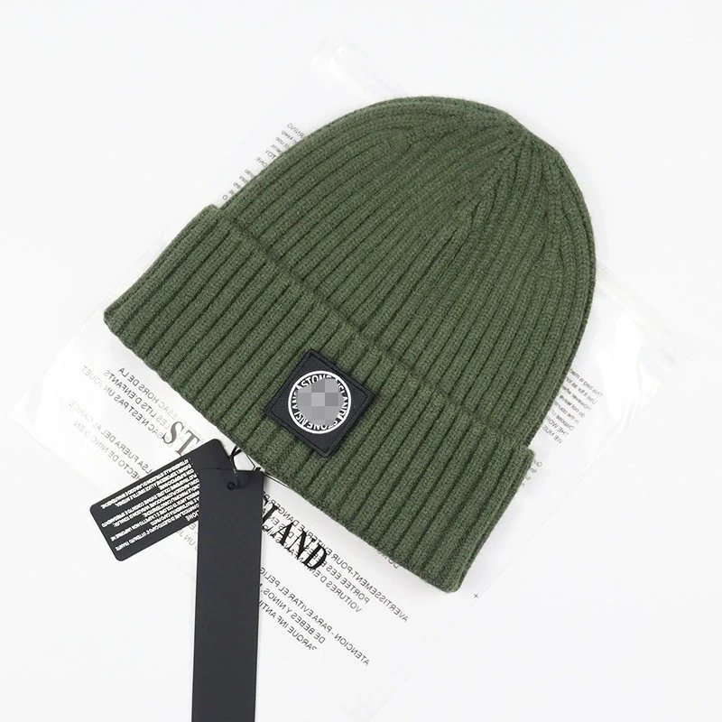 Stone Island Ribbed Beanie Army Green Hat - 1