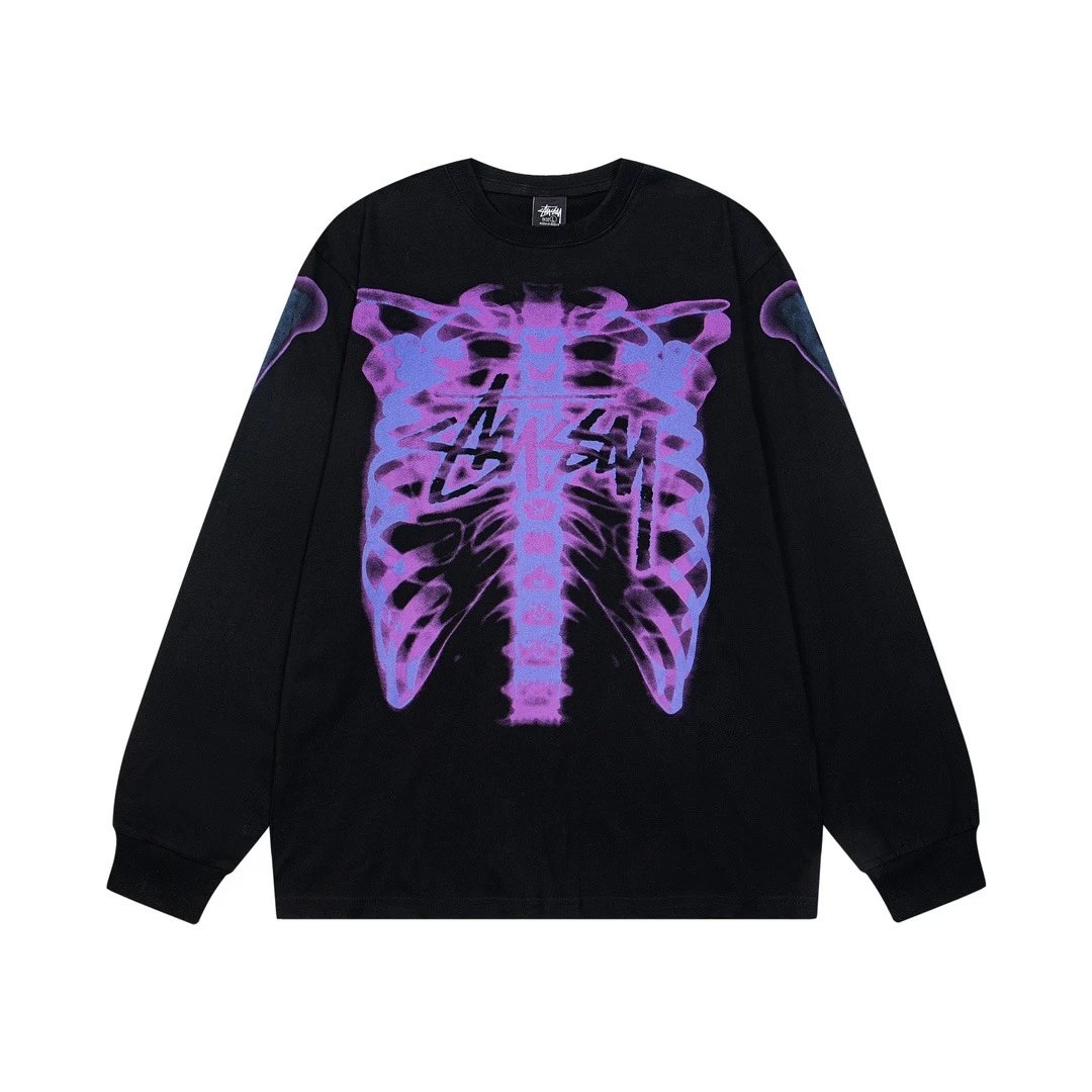 Stussy Letter Print Crew Neck Long-Sleeve T-Shirt photo 3