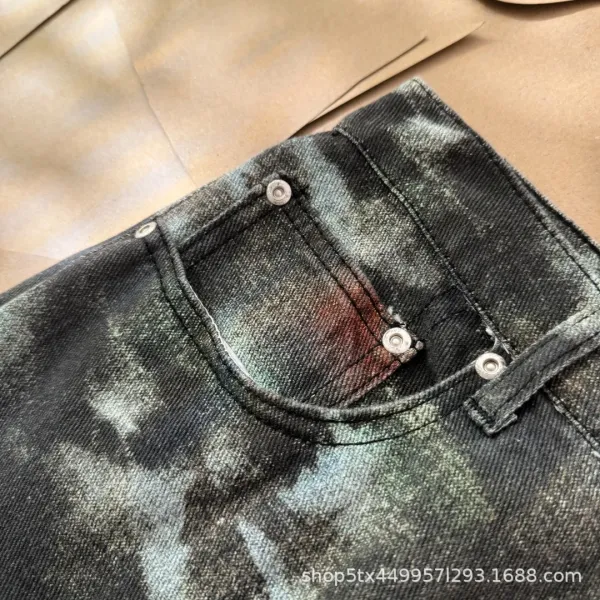 Multicolor Abstract Print Relaxed Fit Jeans - 8