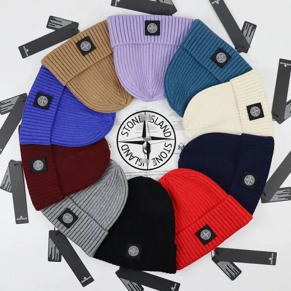 Stone Island Ribbed Beanie Gray - 4