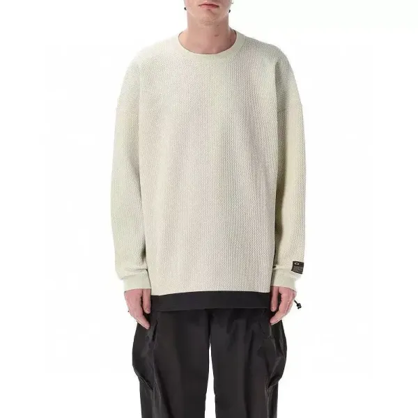 A Bathing Ape Waffle Knit Crewneck Beige Sweater - 17