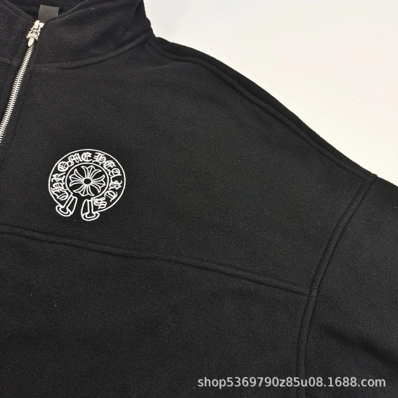 Chrome Hearts Half-Zip Fleece Pullover Navy - 7