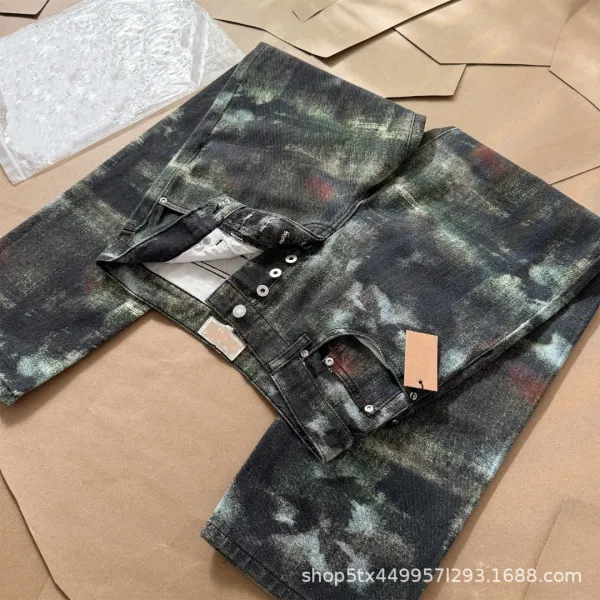 Multicolor Abstract Print Relaxed Fit Jeans - 6
